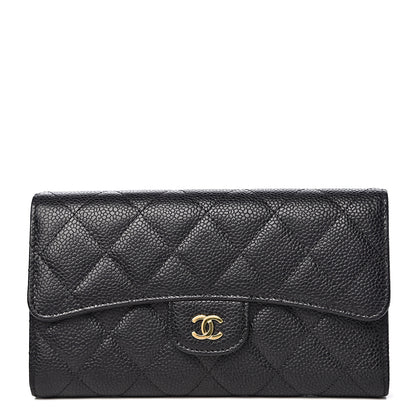 Chanel Caviar Quilted Large Flap Wallet Black 1 of 10