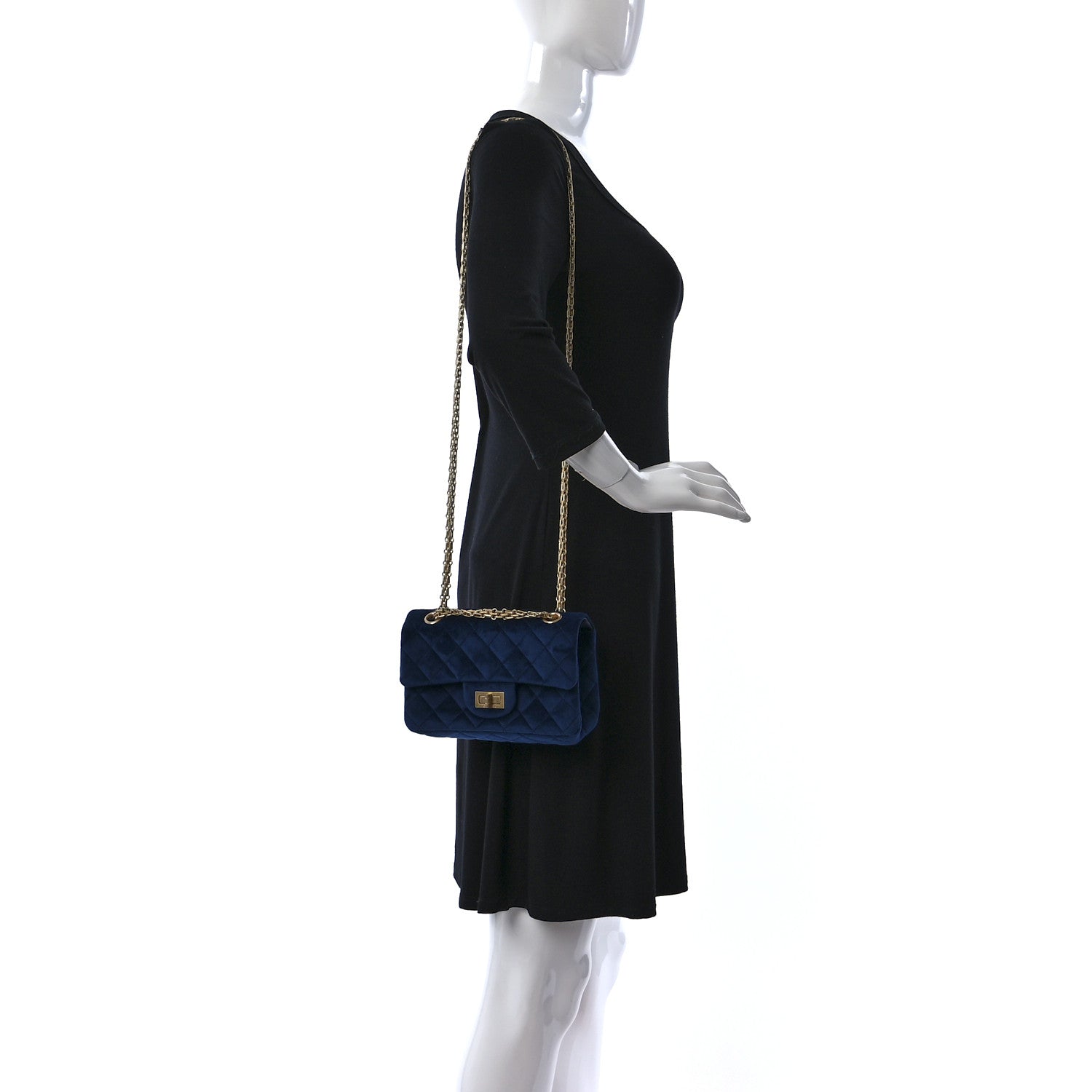 Chanel Velvet Quilted Mini 2.55 Reissue Flap Blue 2 of 10