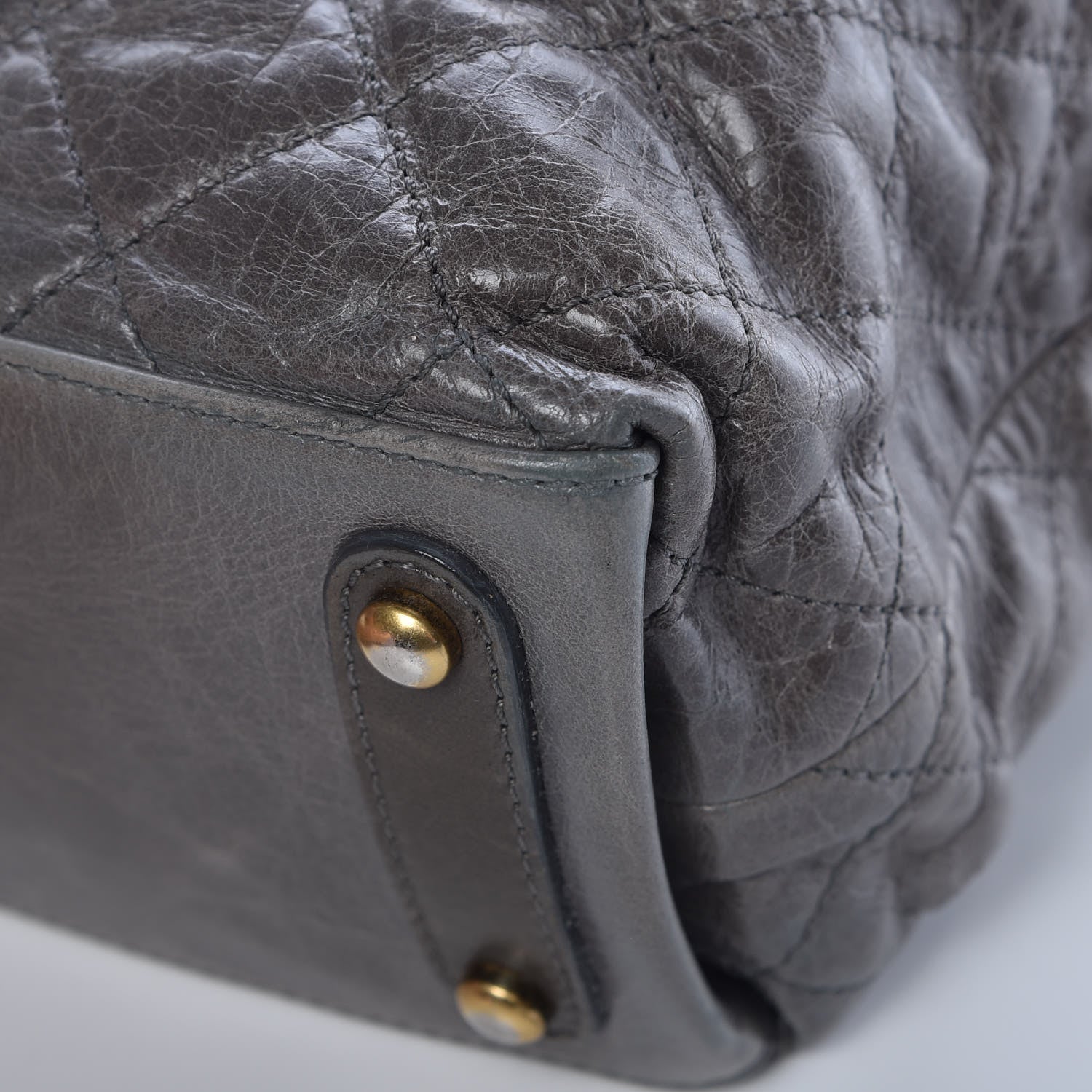Chanel Glazed Calfskin Stingray Large Bindi CC Tote Grey 13 of 13