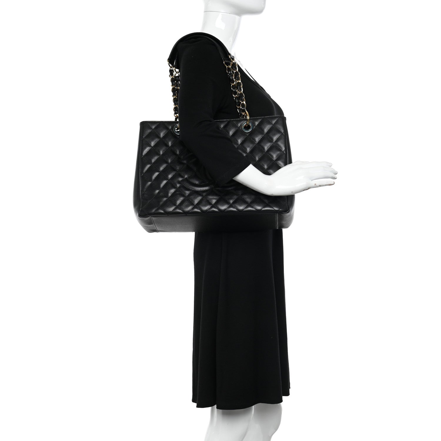 Chanel Caviar Quilted Grand Shopping Tote GST Black 2 of 10