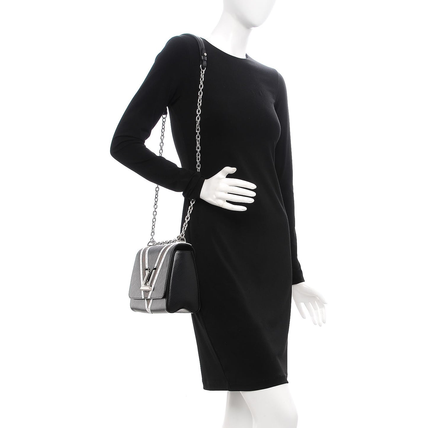 Epi Monogram Twist Shoulder Bag MM Black