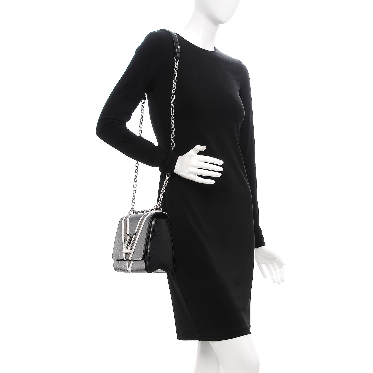 Louis Vuitton Epi Monogram Twist Shoulder Bag MM Black 2 of 6