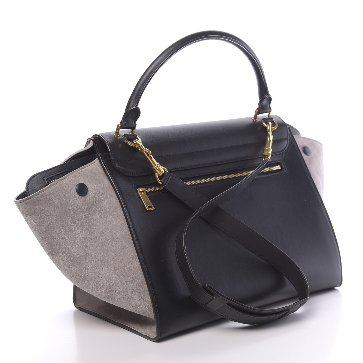 Celine Smooth Calfskin Suede Medium Bi-Color Trapeze 3 of 16