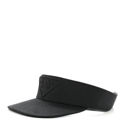 Prada Drill Nylon Triangle Logo Embroidered Mens Visor M Black 1 of 9