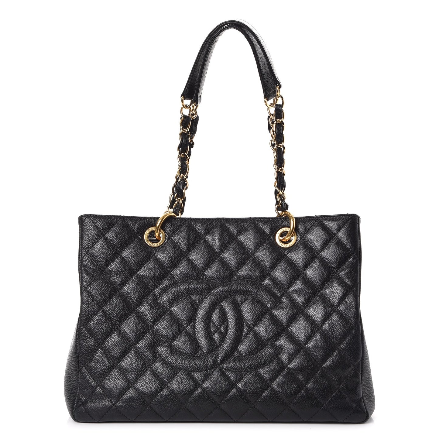 Caviar Quilted Grand Shopping Tote GST Black