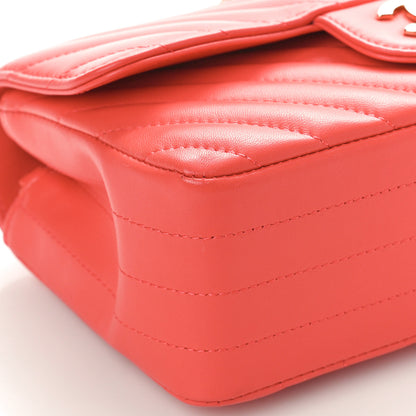 Chanel Lambskin Chevron Quilted Mini Rectangular Flap Red 9 of 10