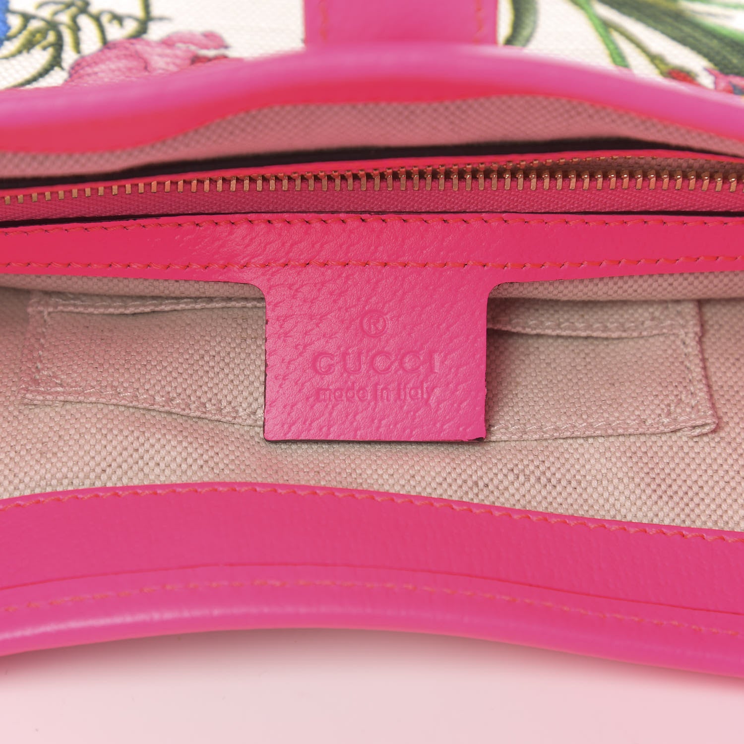 Gucci Canvas Flora Medium Jackie Hobo Fuchsia 6 of 10