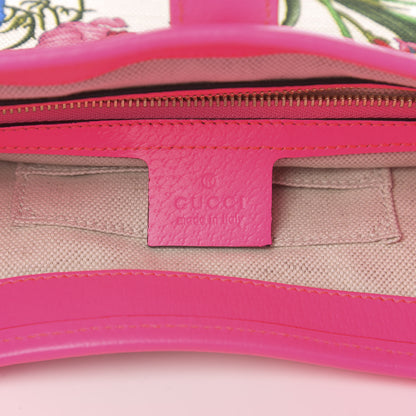Gucci Canvas Flora Medium Jackie Hobo Fuchsia 6 of 10