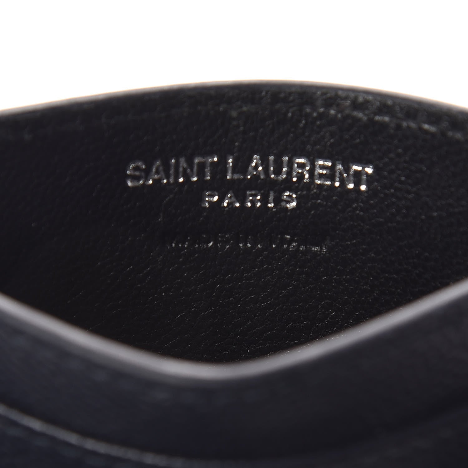 Saint Laurent Grain De Poudre Matelasse Monogram Chevron Credit Card Case Deep Marine 6 of 7