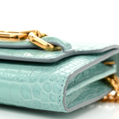 Tom Ford Calfskin Crocodile Embossed Mini Whitney Shoulder Bag Pastel Turquoise 9 of 9