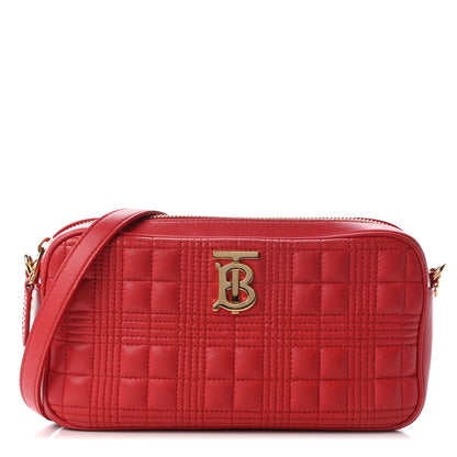 Burberry Lambskin Quilted Camera Bag Bright Red 1 of 9