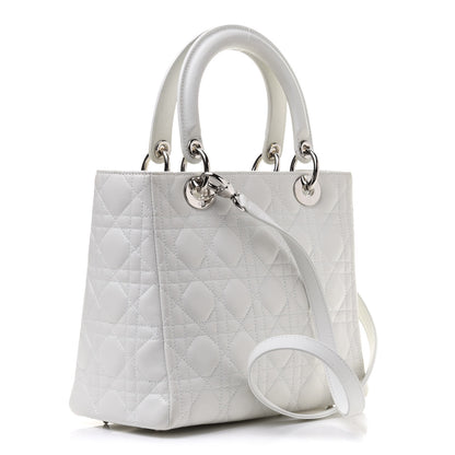 Christian Dior Lambskin Cannage Medium Lady Dior White 3 of 16
