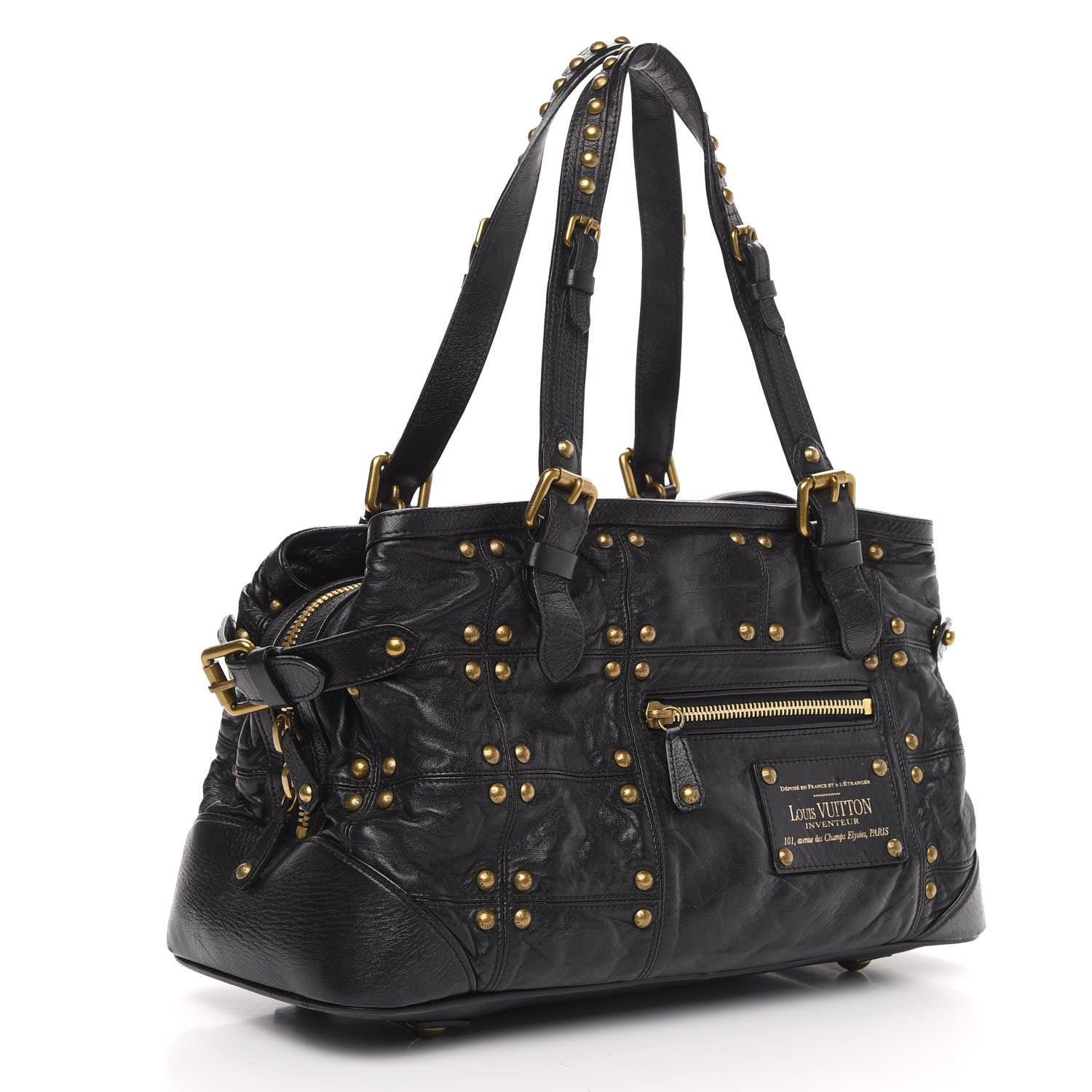 Louis Vuitton Lambskin Riveting Black 3 of 14