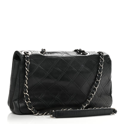 Chanel Lambskin Diamond Stitched CC Flap Shoulder Bag Black 2 of 11