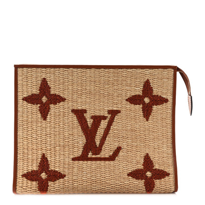 Louis Vuitton Raffia Monogram Giant Toiletry Pouch 26 Tan 1 of 8