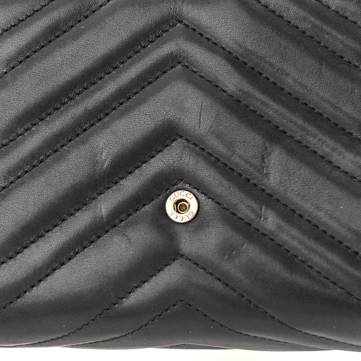 Calfskin Matelasse GG Marmont Chain Wallet Black