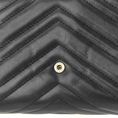 Gucci Calfskin Matelasse GG Marmont Chain Wallet Black 12 of 14