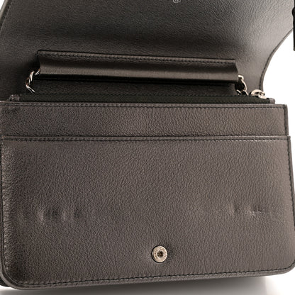 Chanel Metallic Goatskin Quilted Diamond CC Wallet On Chain WOC Pewter 12 of 12