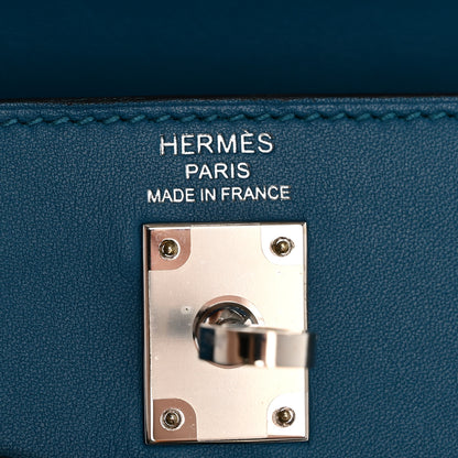 Hermes Tadelakt Kelly Sellier 25 Bleu Izmir 6 of 14