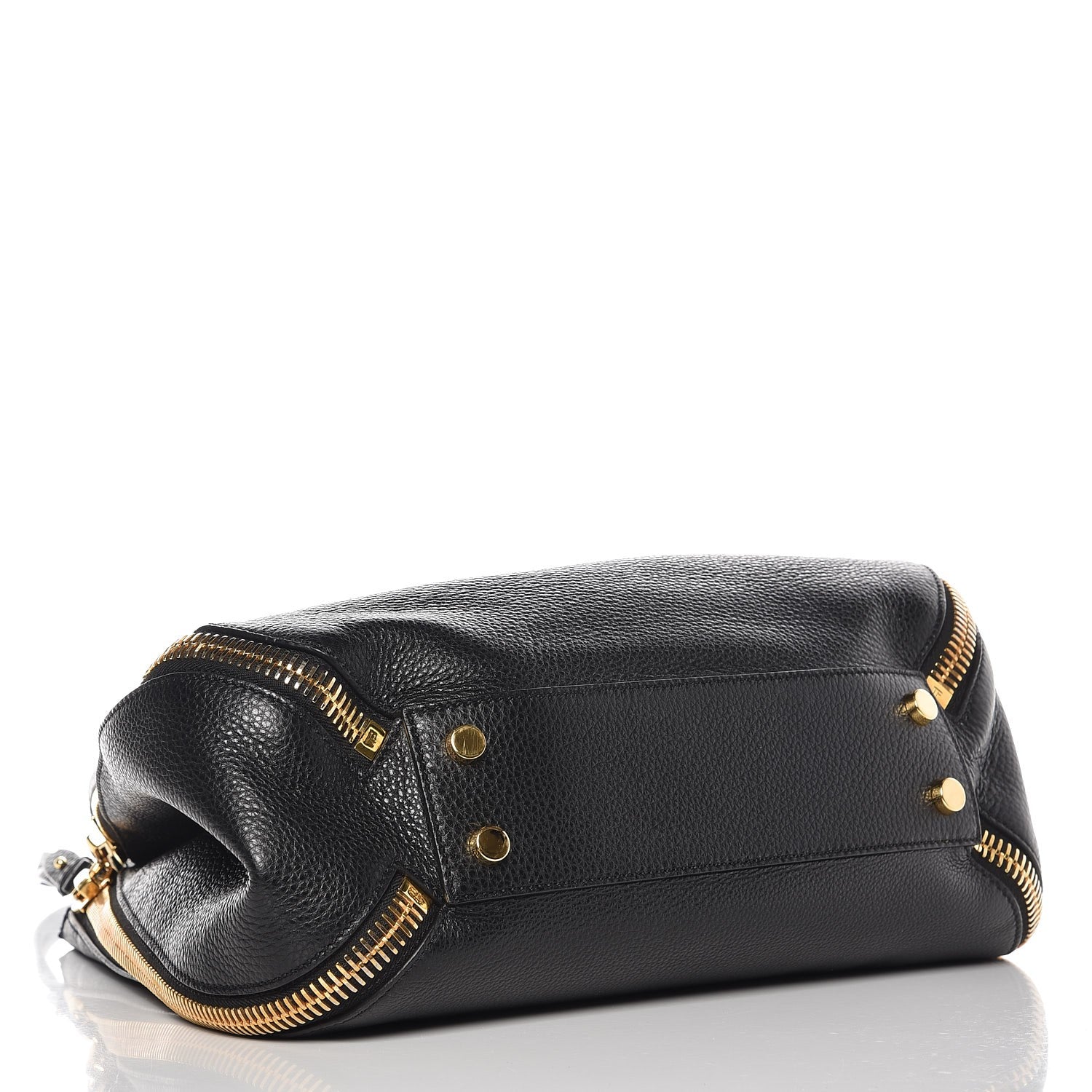 Tom Ford Grained Calfskin Sedgwick Medium Zipper Tote Black 4 of 6