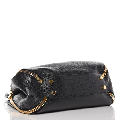 Tom Ford Grained Calfskin Sedgwick Medium Zipper Tote Black 4 of 6