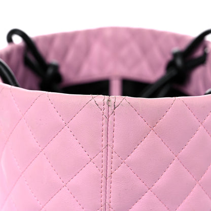 Chanel Calfskin Quilted Large Cambon Tote Pink Black 18 of 22