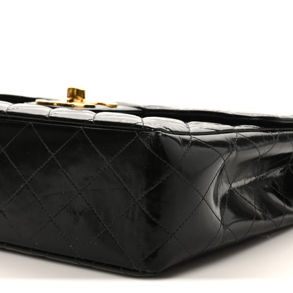 Chanel Patent Quilted XL Jumbo Single Flap Black 10 of 11