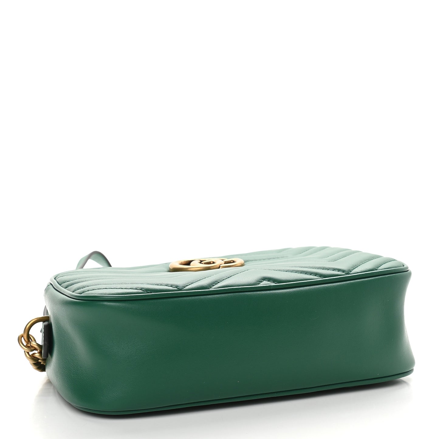 Calfskin Matelasse Small GG Marmont Chain Shoulder Bag Emerald Green