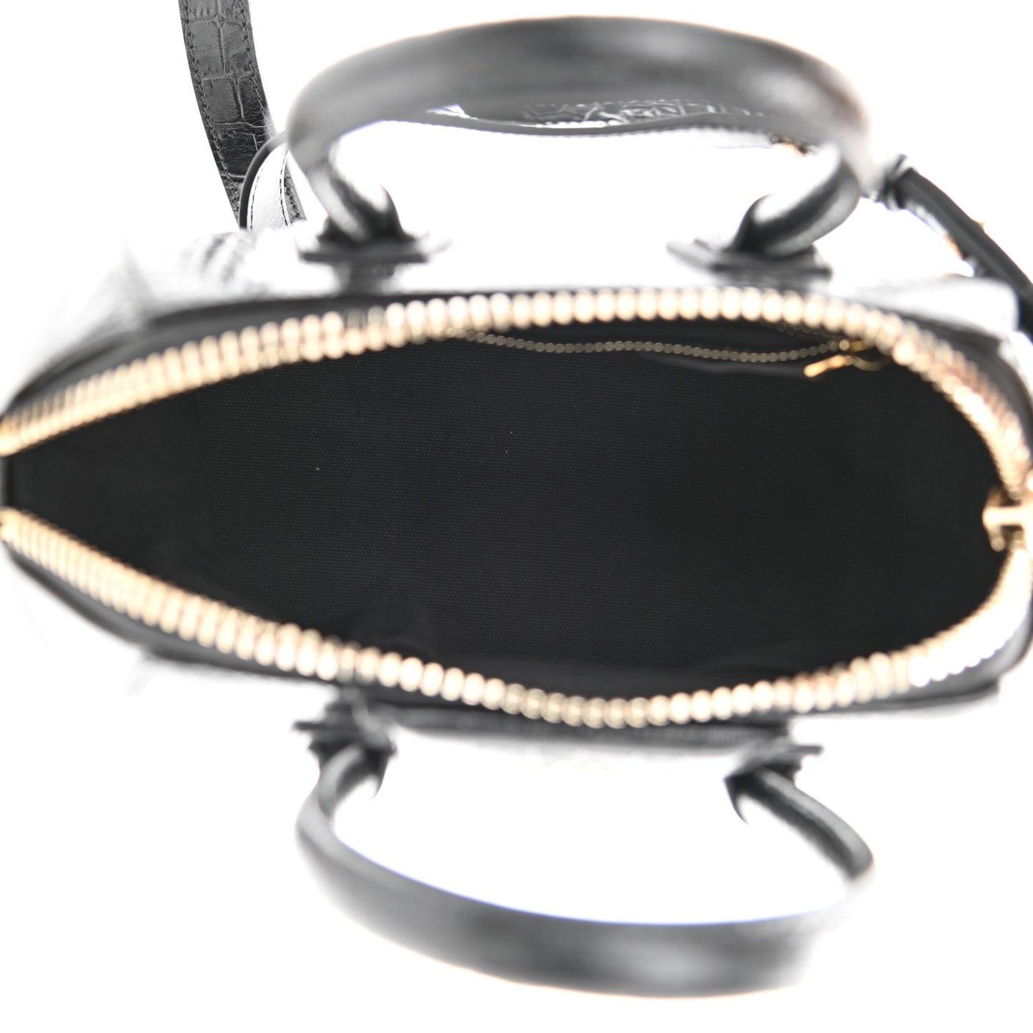 Calfskin Crocodile Embossed Mini Antigona Black