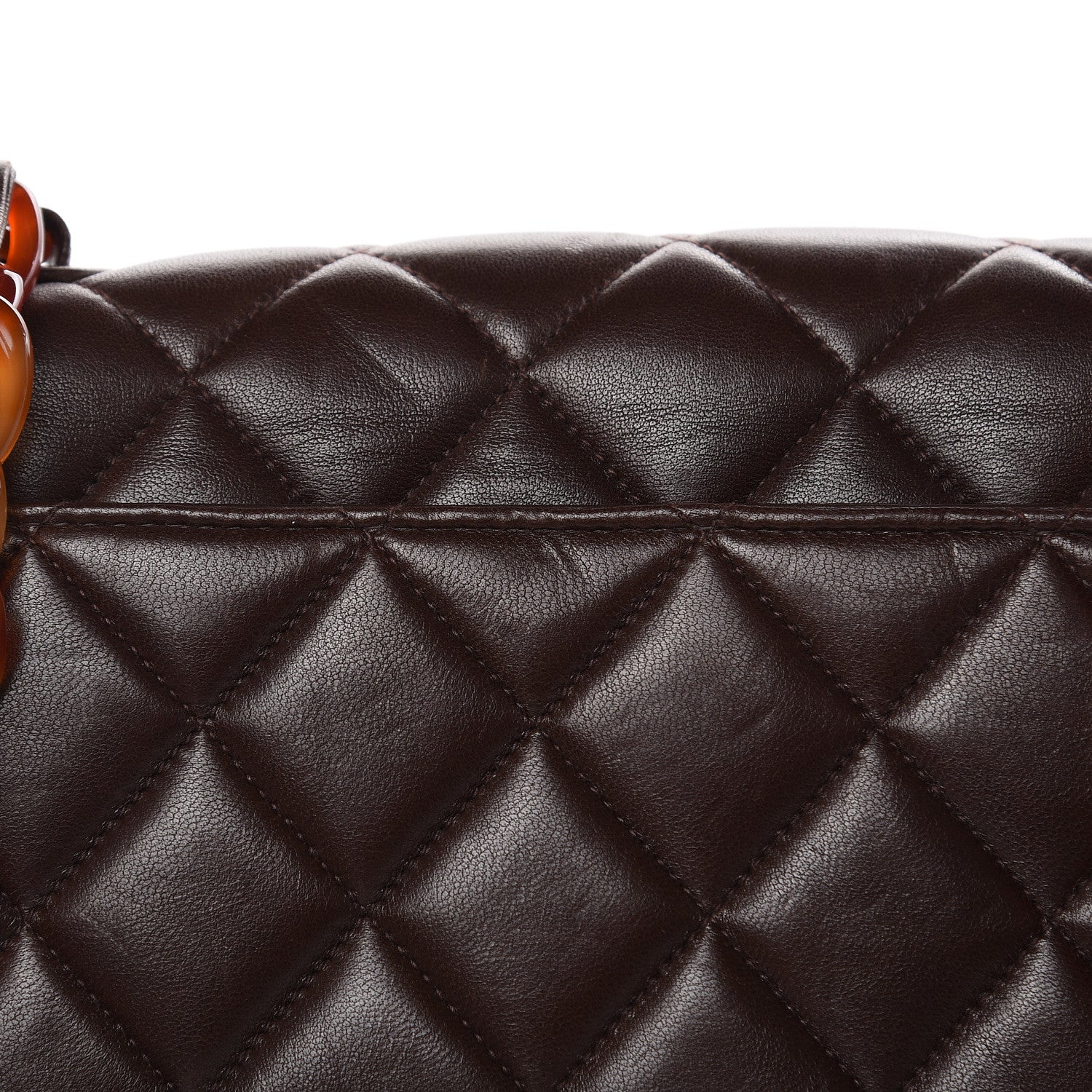 CHANEL ブラウンレザー ケース Chanel Mini Rectangular Top Handle Flap Bag Brown Shiny Calfskin Gold