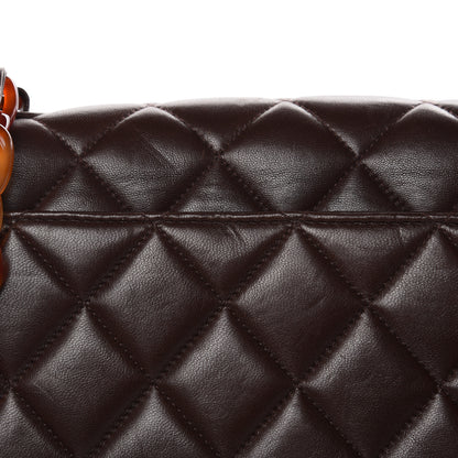 Chanel Lambskin Tortoise Square Chain Flap Brown 14 of 21
