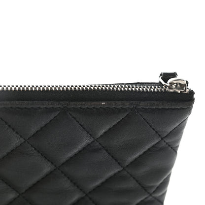 Chanel Lambskin Quilted Large Cosmetic Case Black 11 of 14