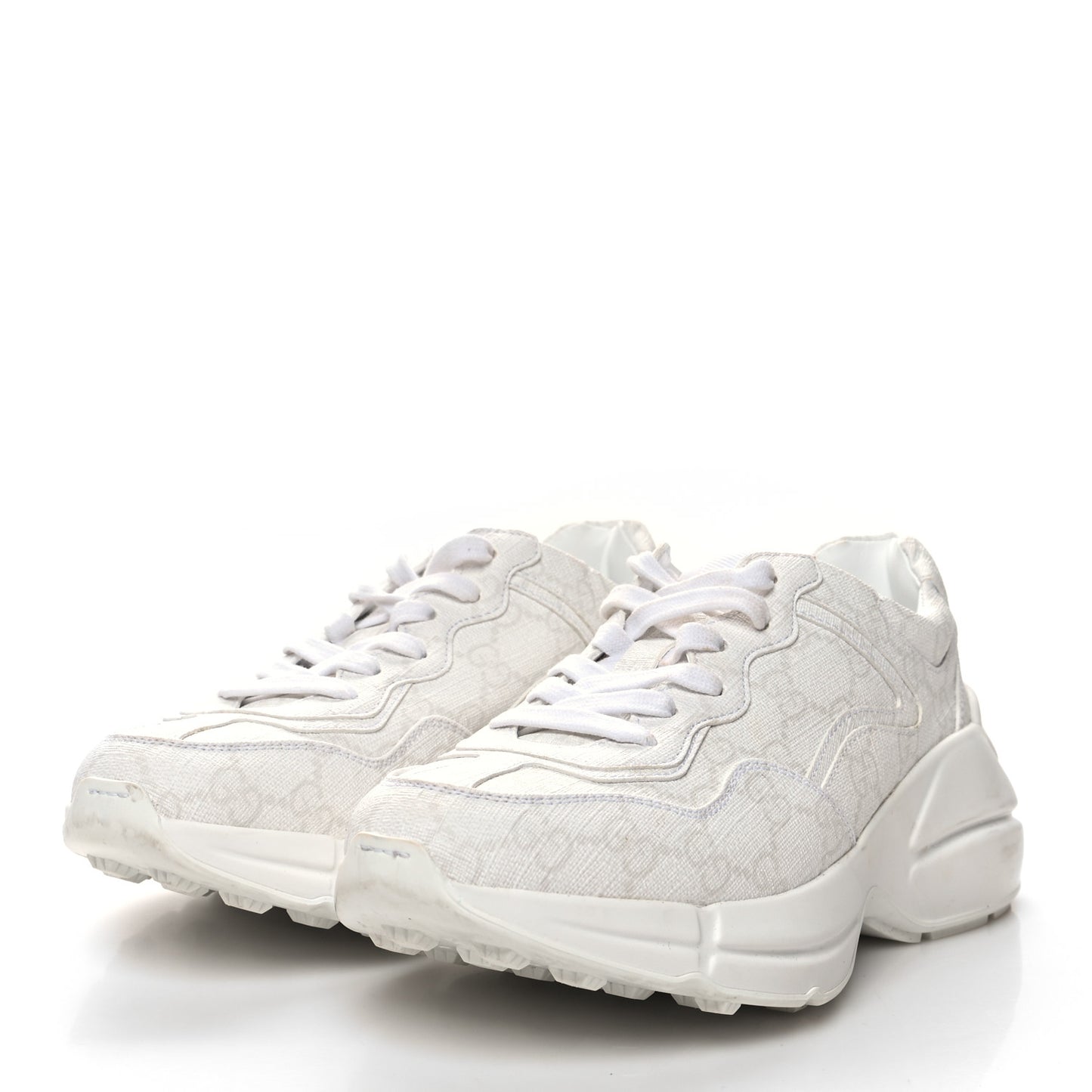 GG Supreme Monogram Womens Rhyton Sneakers 35.5 White