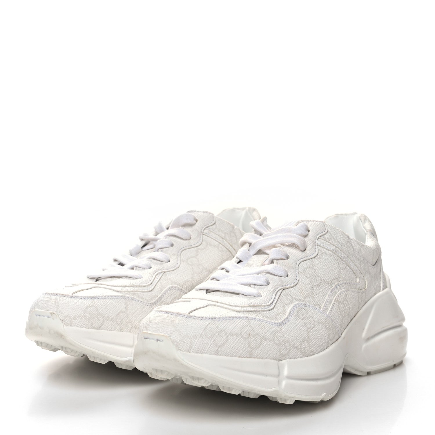 Gucci GG Supreme Monogram Womens Rhyton Sneakers 35.5 White 3 of 13