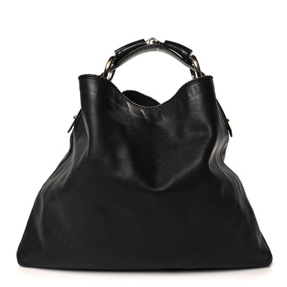 Gucci Calfskin Large Horsebit Chain Hobo Black 1 of 10