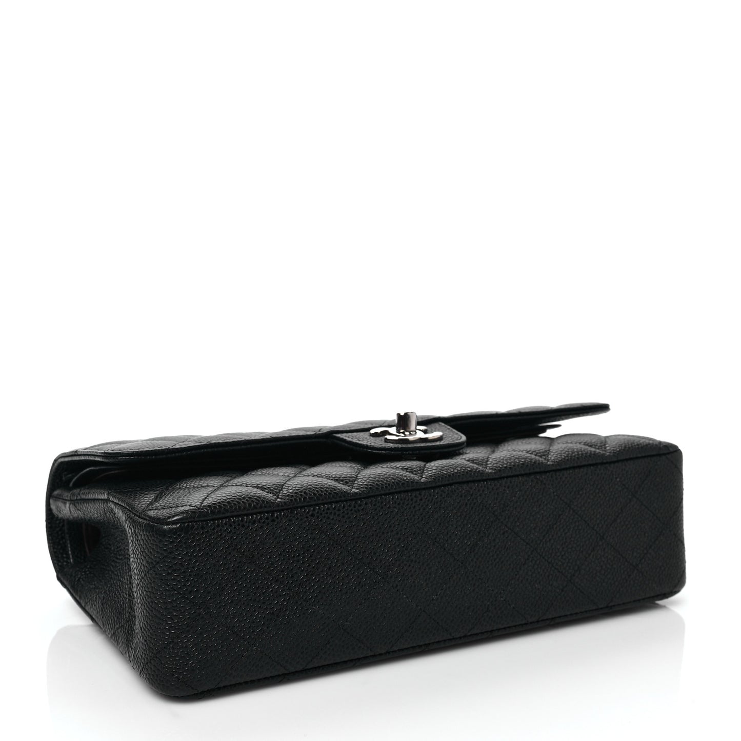 Caviar Quilted Medium Double Flap Black