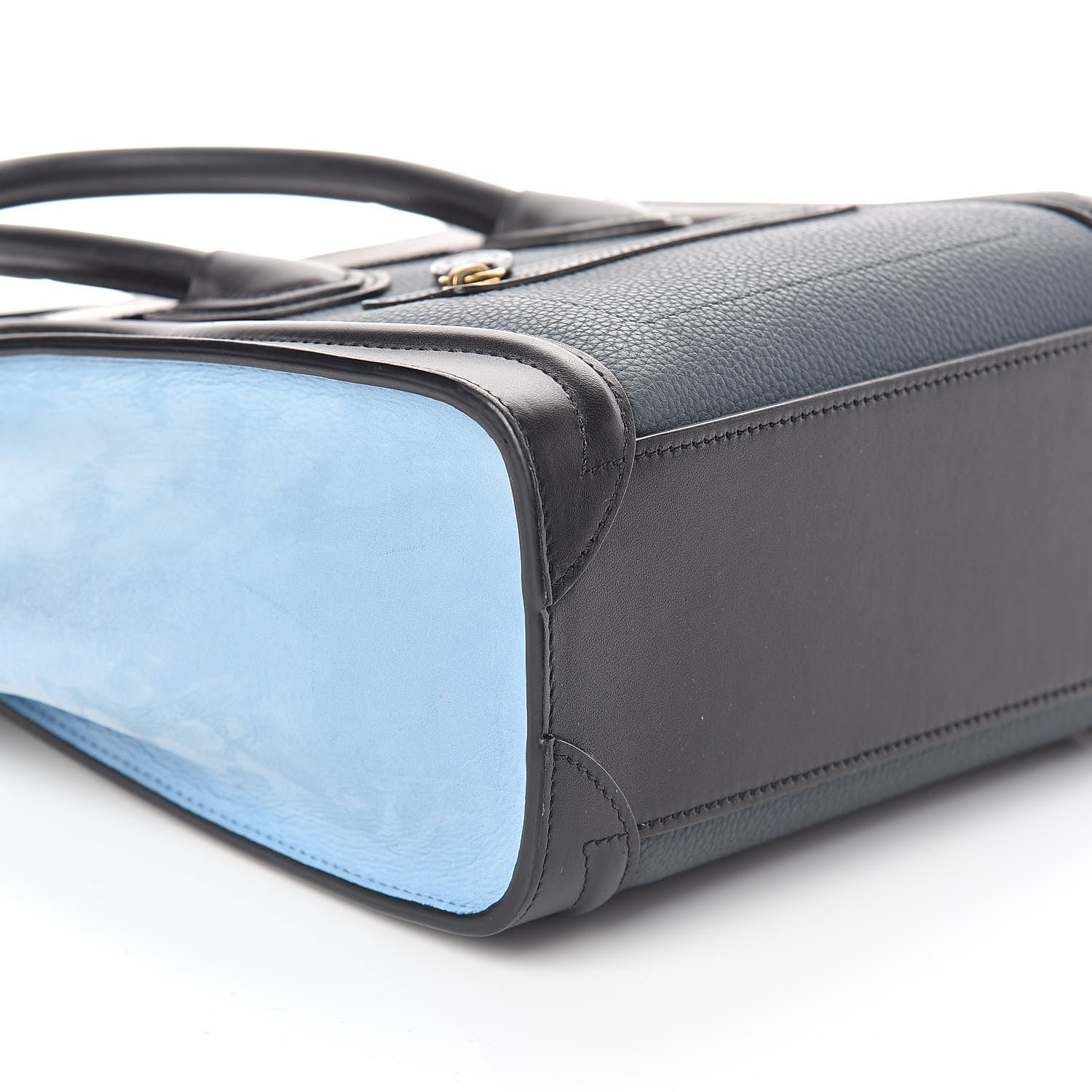 Celine Drummed Calfskin Nubuck Nano Tri-Color Luggage Milky Blue 10 of 11
