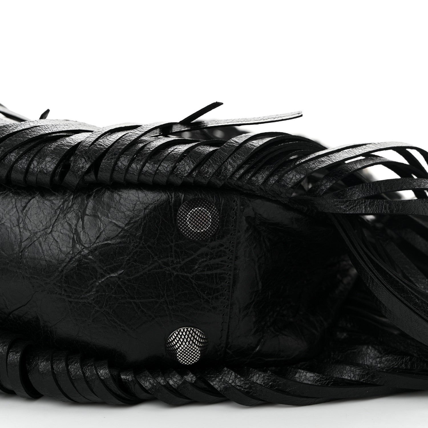 Balenciaga Agneau Arena Small Le Cagole Fringe Shoulder Bag Black 9 of 9