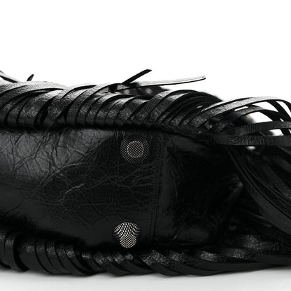 Balenciaga Agneau Arena Small Le Cagole Fringe Shoulder Bag Black 9 of 9