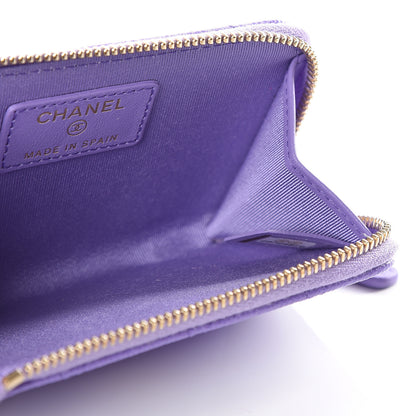 Chanel Caviar Quilted Zipped Key Holder Case Purple 4 of 11