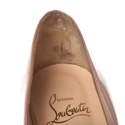 Christian Louboutin Patent Fetish Peep 150 Platform Pumps 38 Nude 14 of 17