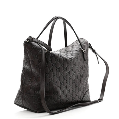 Gucci Guccissima Medium Bree Foldover Tote Chocolate 3 of 10