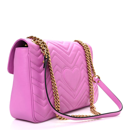 Gucci Calfskin Matelasse Medium GG Marmont Shoulder Bag Candy Mousse 3 of 11