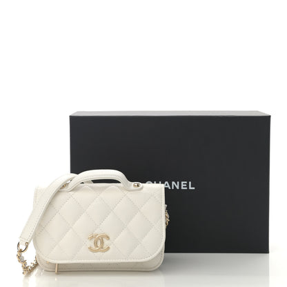 Chanel Caviar Quilted Business Affinity Clutch With Chain Flap White 11 of 11