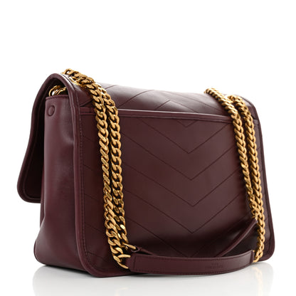 Saint Laurent Lambskin Matelasse Monogram Medium Niki Chain Satchel Rouge Legion 2 of 13