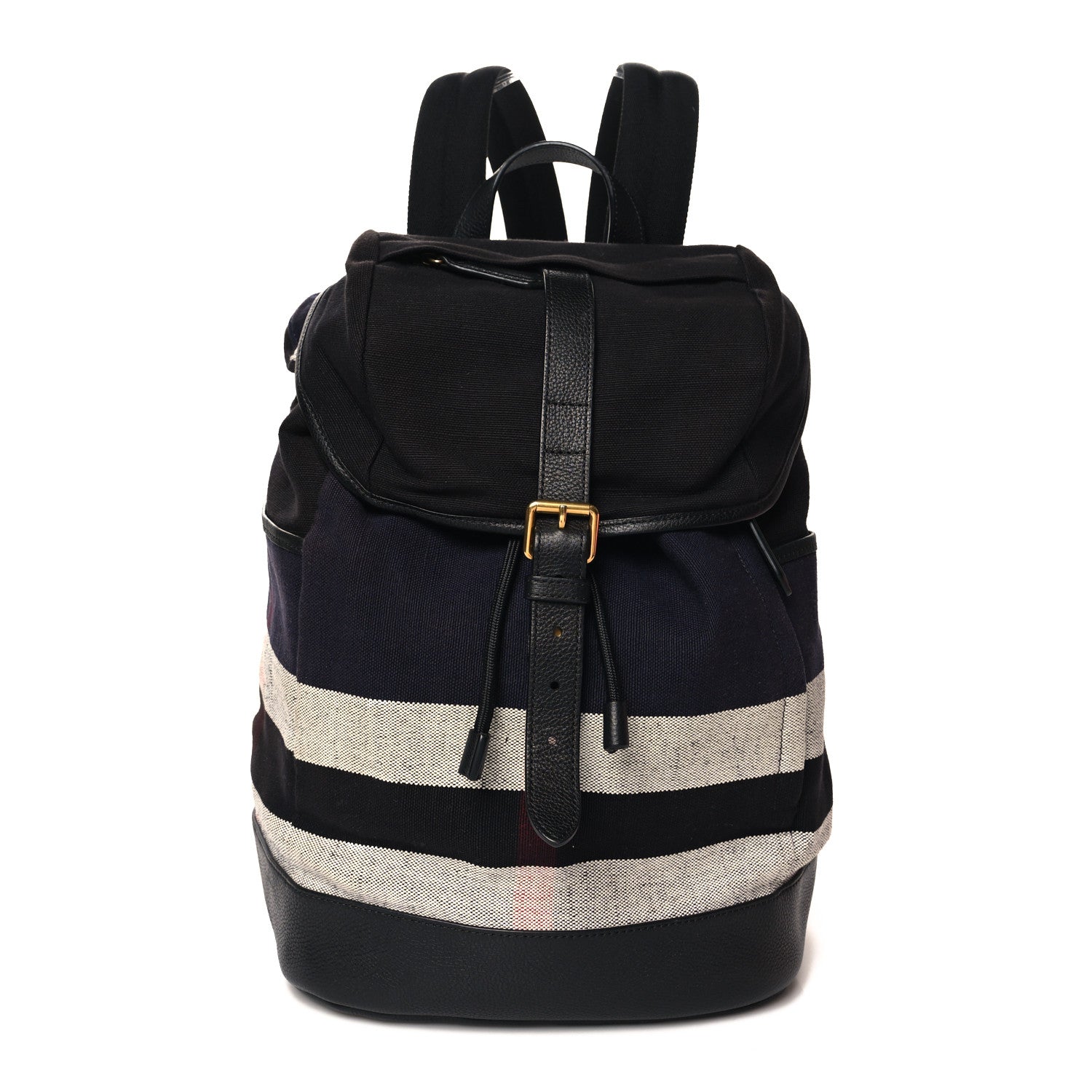 Burberry Overdyed Canvas Mega Check Drifton Backpack Black 1 of 10