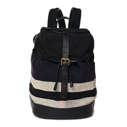 Burberry Overdyed Canvas Mega Check Drifton Backpack Black 1 of 10