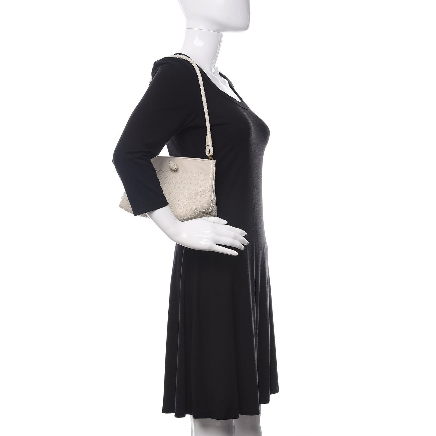 Nappa Intrecciato Mini Shoulder Bag Cream