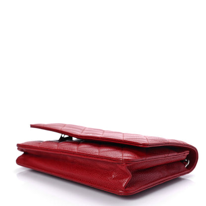 Chanel Caviar Quilted Wallet On Chain WOC Red 9 of 9