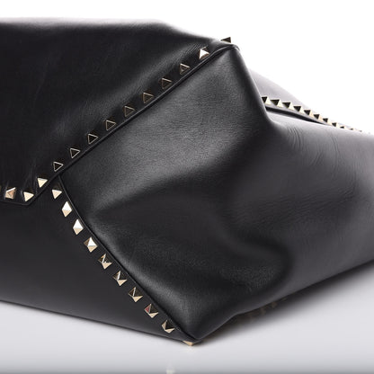 Valentino Garavani Vitello Large Rockstud Crossbody Tote Black 9 of 12